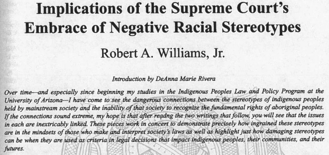 Implications of the Supreme Court's Embrace of Negative Stereotypes