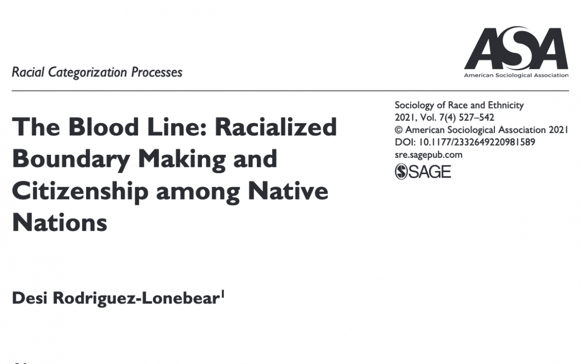 The Bloodline_Racialized Boundary Making and Citizenship Among Native Nations