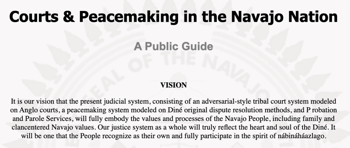 Courts & Peacemaking in the Navajo Nation: A Public Guide