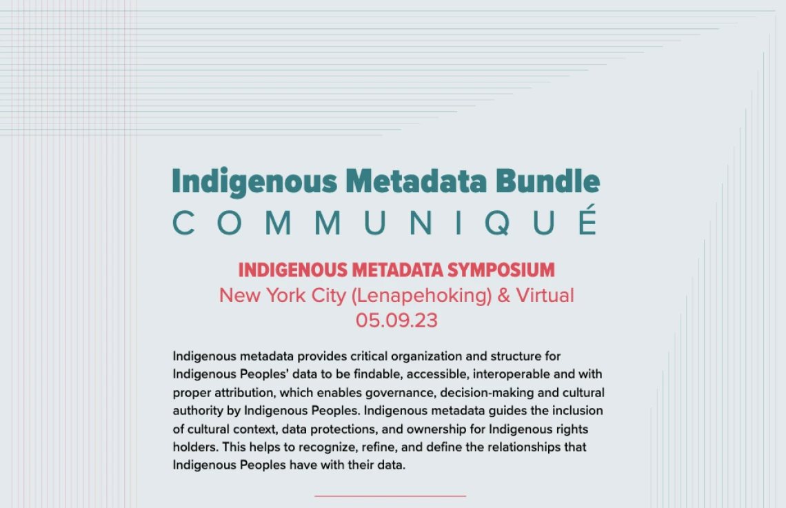 Indigenous Metadata Bundle Communiqué