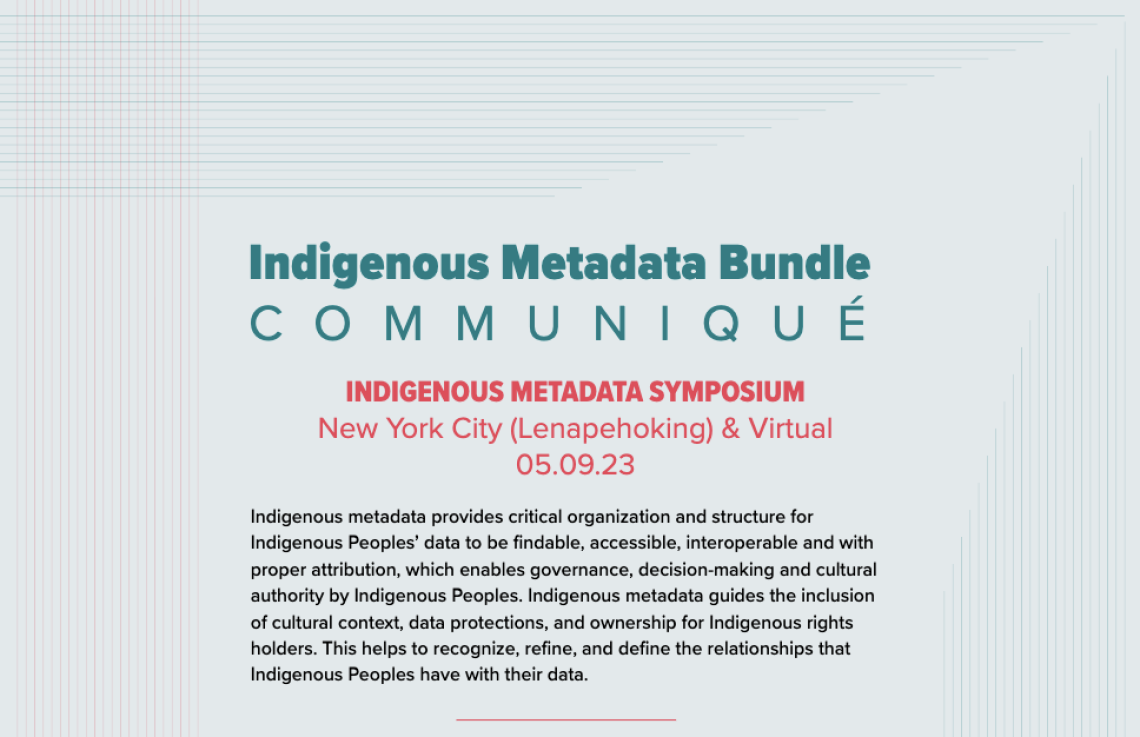 Indigenous Metadata Bundle Communiqué