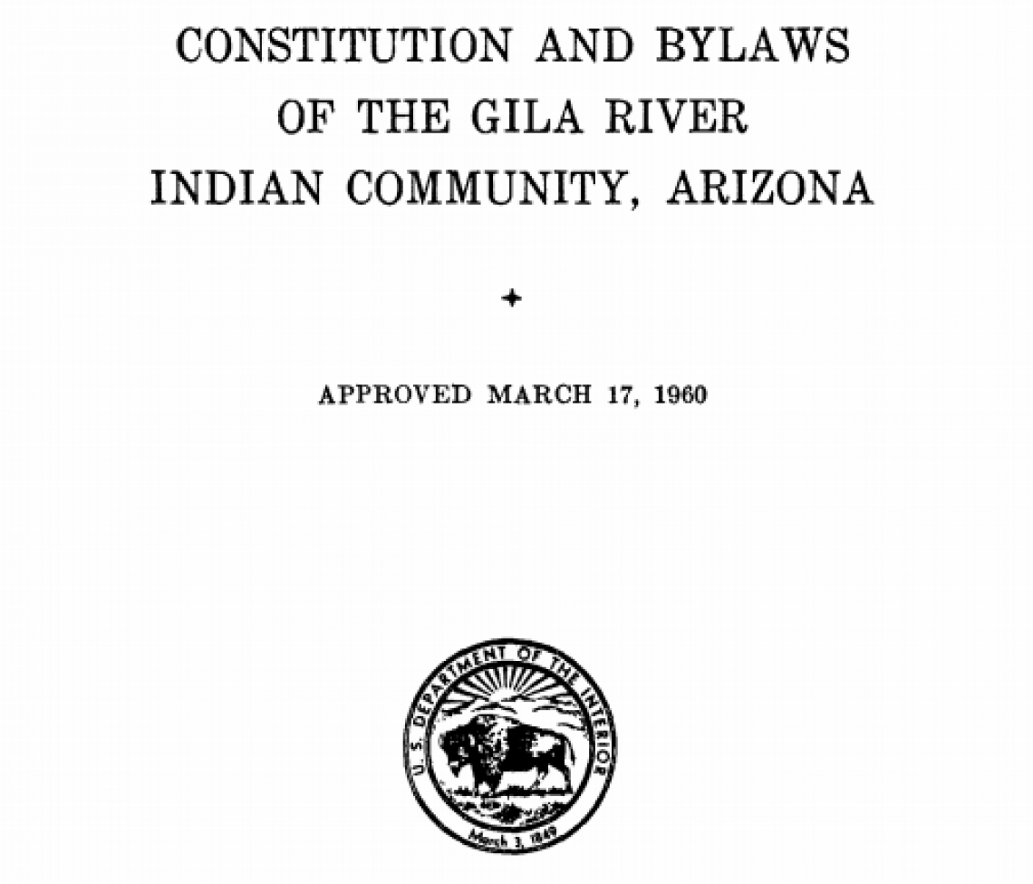 Gila River Indian Community: Legislative Functions Excerpt 