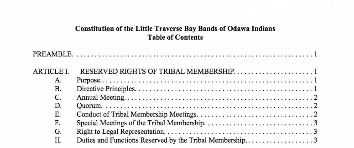 Little Traverse Bay Bands of Odawa Indians: Preamble Excerpt