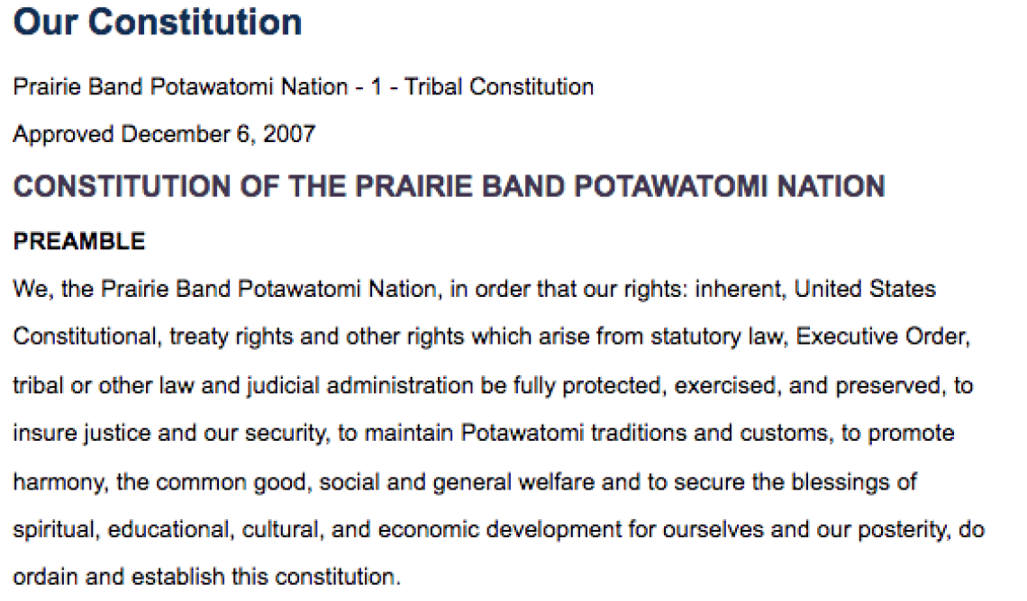 Prairie Band Potawatomi Nation: Jurisdiction/Territory Excerpt