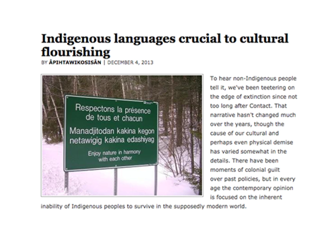 Indigenous languages crucial to cultural flourishing