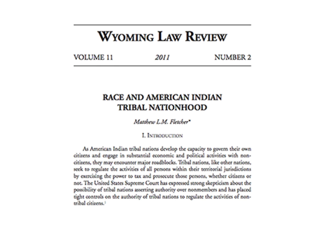 Race and American Indian Tribal Nationhood