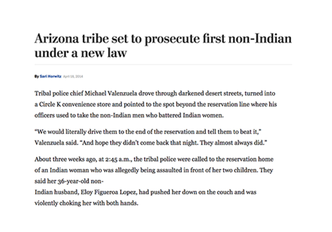 Arizona tribe set to prosecute first non-Indian under a new law