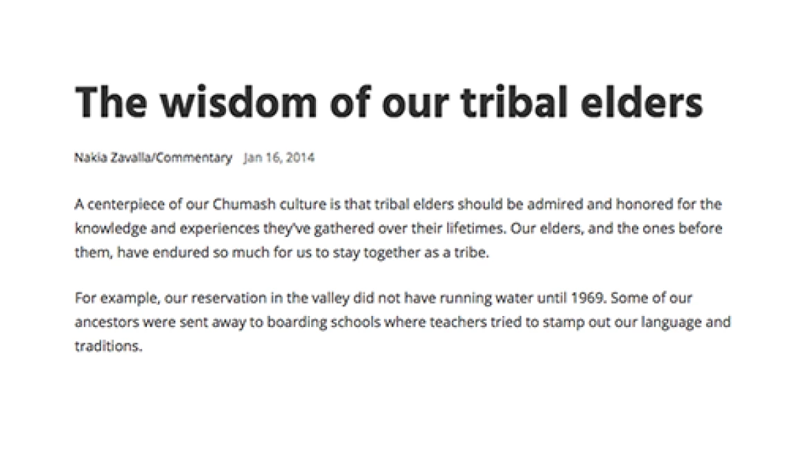 The wisdom of our tribal elders