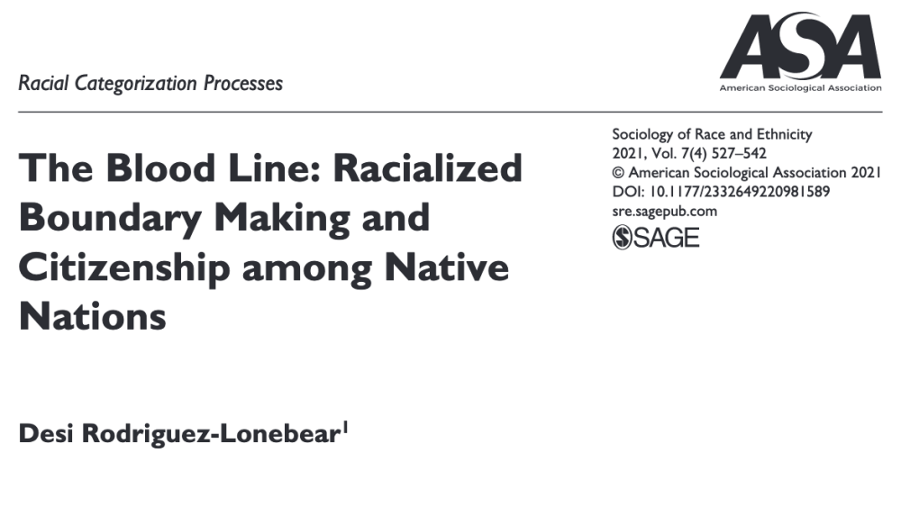 The Bloodline_Racialized Boundary Making and Citizenship Among Native Nations