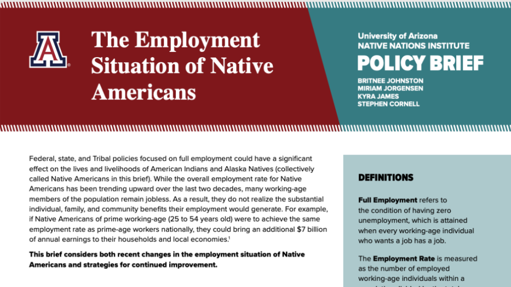 The Employment Situation of Native Americans.